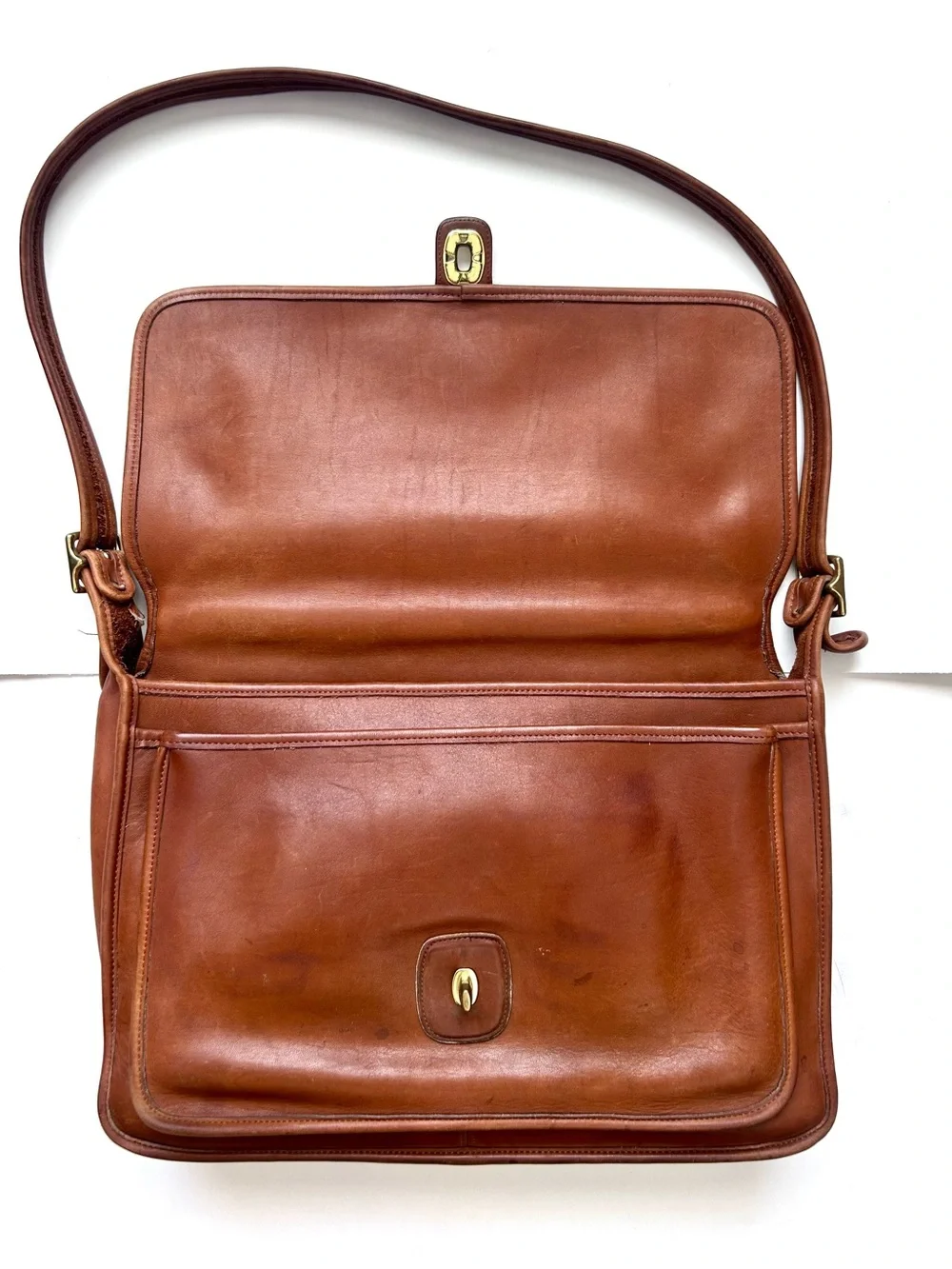 Vintage 1990s Coach Metropolitan Messenger Briefcase Bag  #5180 British Tan